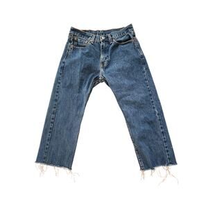 Levi’s 505 Cutoff Cropped Jeans Women’s W30 L22 Raw Hem Denim Capri Jeans